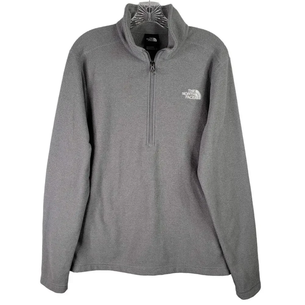 The North Face Stretch Knit Sweatshirt Men's Medium Gray 1/4 Zip Pullover